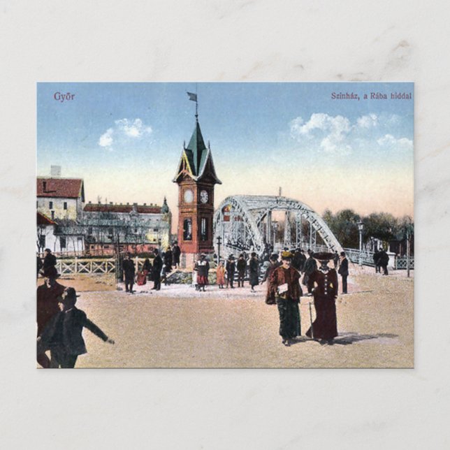 Old Postcard - Gyor, Hungary (Front)