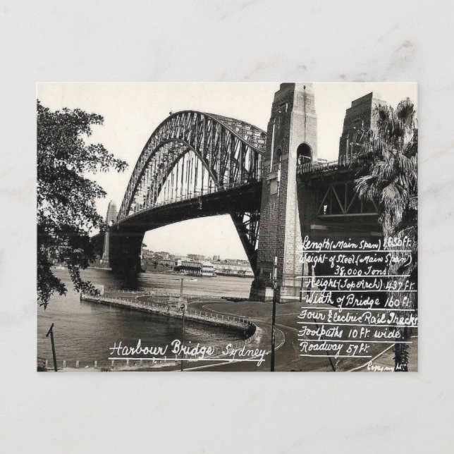 Old Postcard - Harbor Bridge, Sydney, NSW (Front)