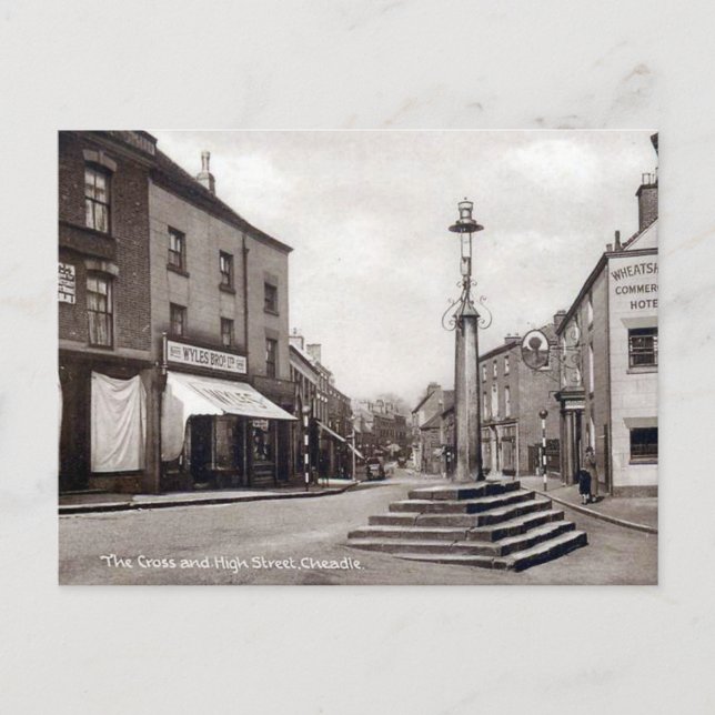 Old Postcard - High Street, Cheadle (Front)