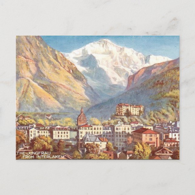 Old Postcard - Jungfrau, Interlaken, Switzerland (Front)