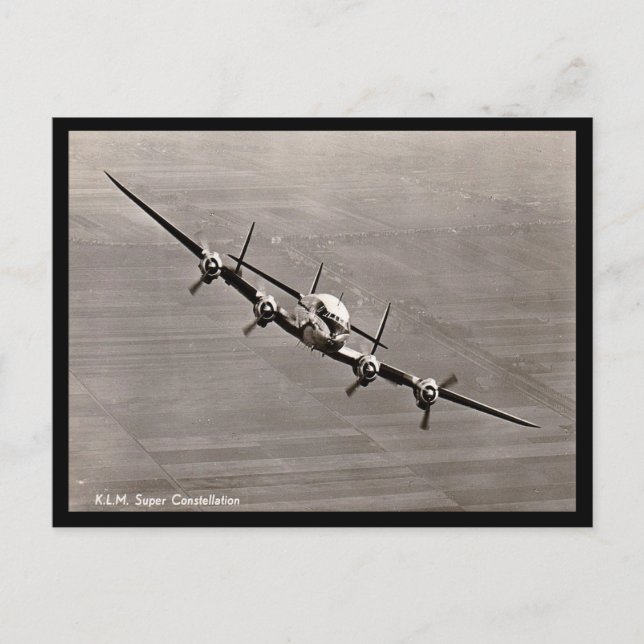 Old Postcard - KLM Super Constellation (Front)