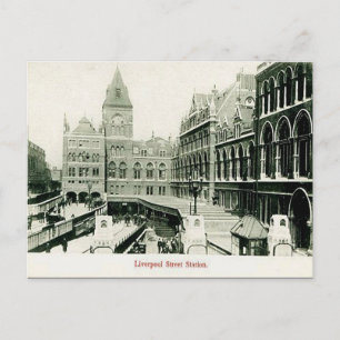 Old Postcard - Liverpool St Station, London