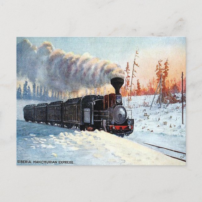Old Postcard - Manchurian Express, Siberia (Front)