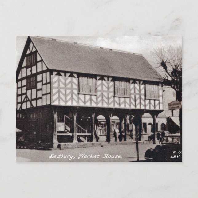 Old Postcard - Market House, Ledbury. (Front)