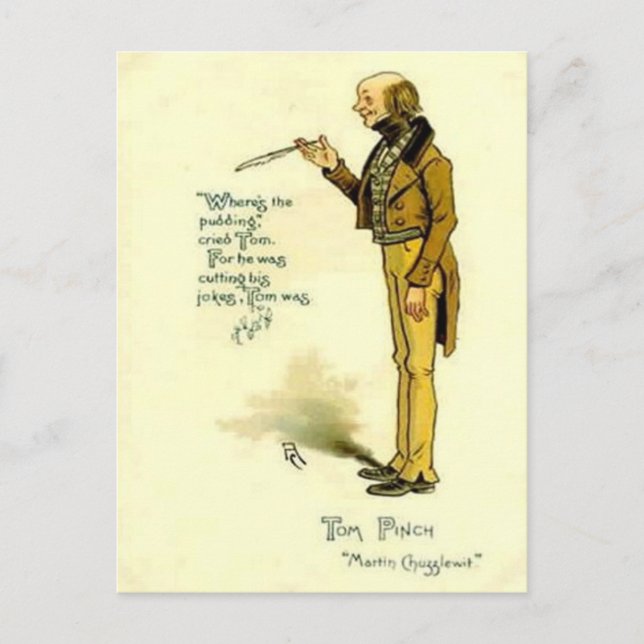 Old Postcard - "Martin Chuzzlewit" by Dickens (Front)