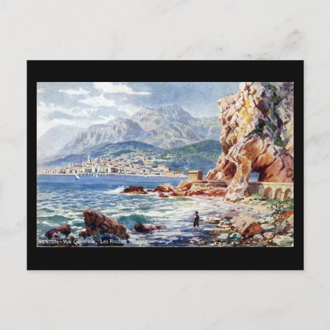 Old Postcard - Menton, France (Front)