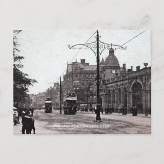 Old Postcard - Midland Station, Leicester