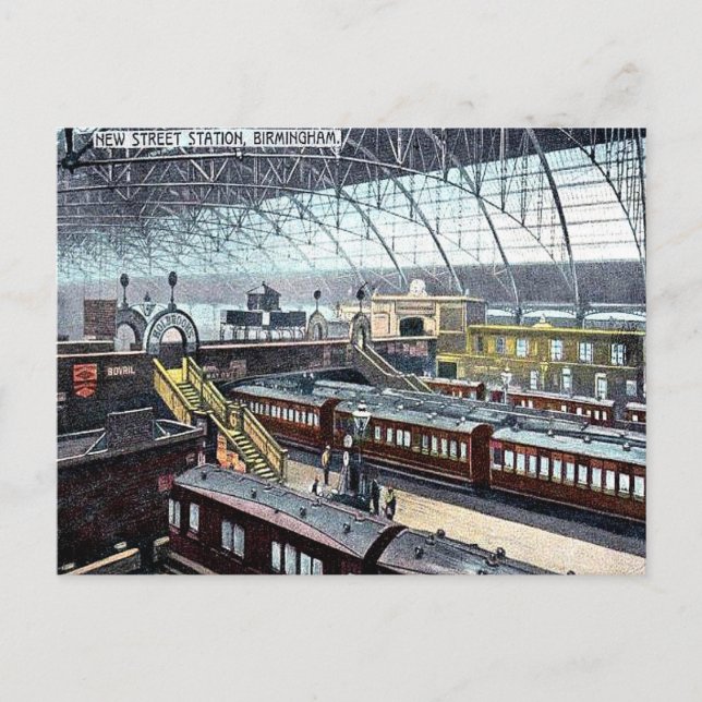 Old Postcard - New Street Station, Birmingham (Front)