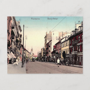 Old Postcard - Nowy Swiat, Warsaw, Poland