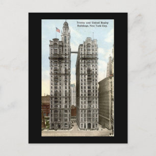 Old Postcard, NYC, Trinity and United Realty Postcard