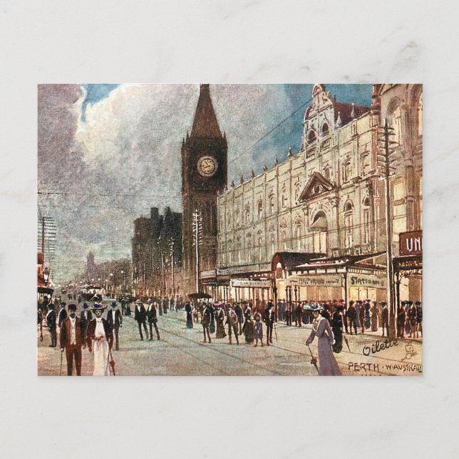 Old Postcard - Perth, Western Australia (Front)