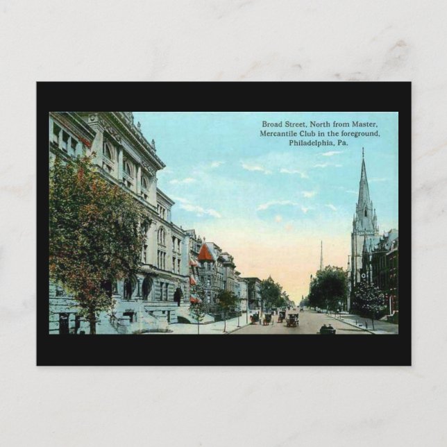 Old Postcard - Philadelphia, Broad Street (Front)
