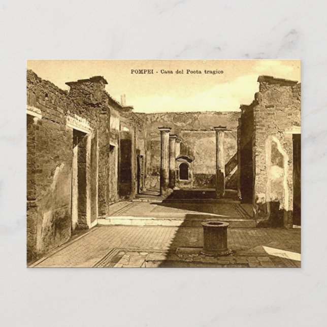 Old Postcard - Pompei, Casa del Poeta Tragico (Front)