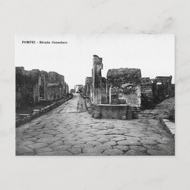 Old Postcard - Pompei, Strada Consolare (Front)