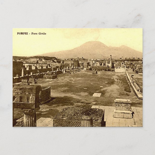 Old Postcard - Pompei, The Forum (Front)