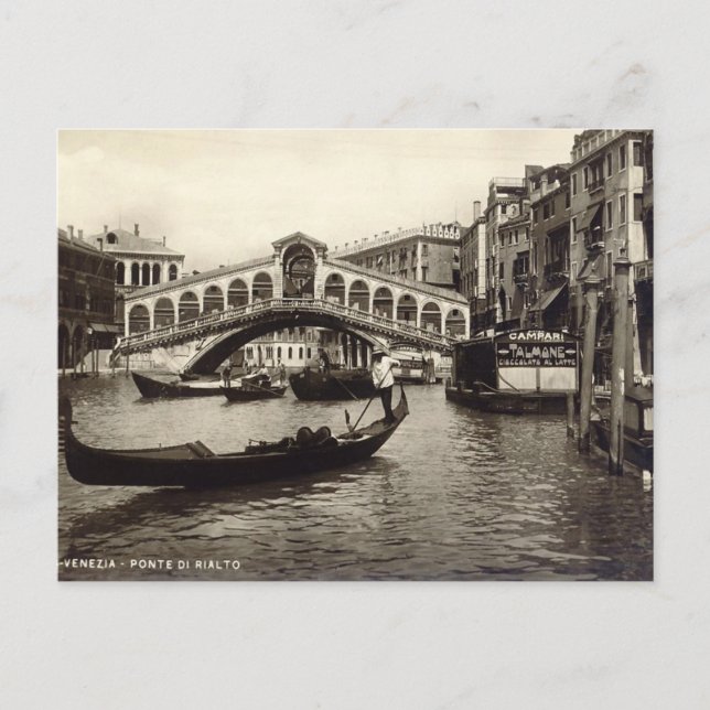 Old Postcard - Ponte di Realto, Venezia (Front)