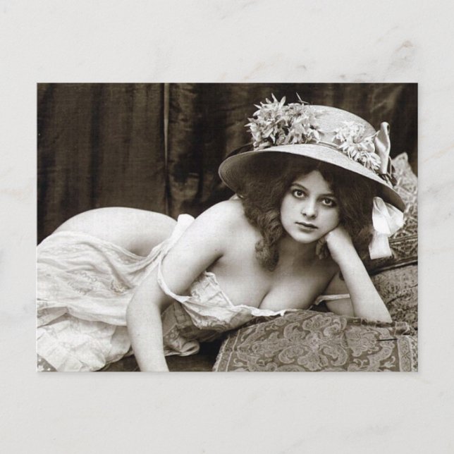 Old Postcard - Pretty Girl (Front)