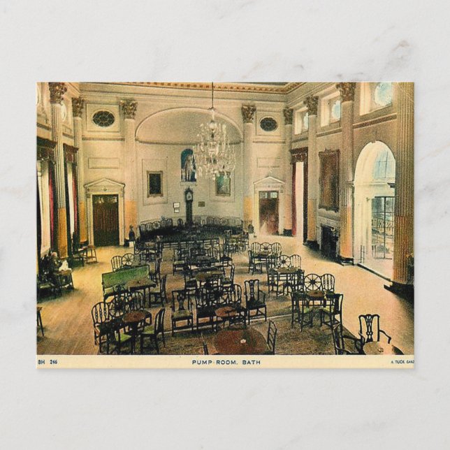 Old Postcard - Pump Room, Bath, Somerset (Front)