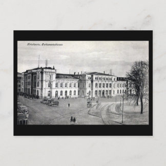 Old Postcard - Railway Station, Kristiania (Oslo)