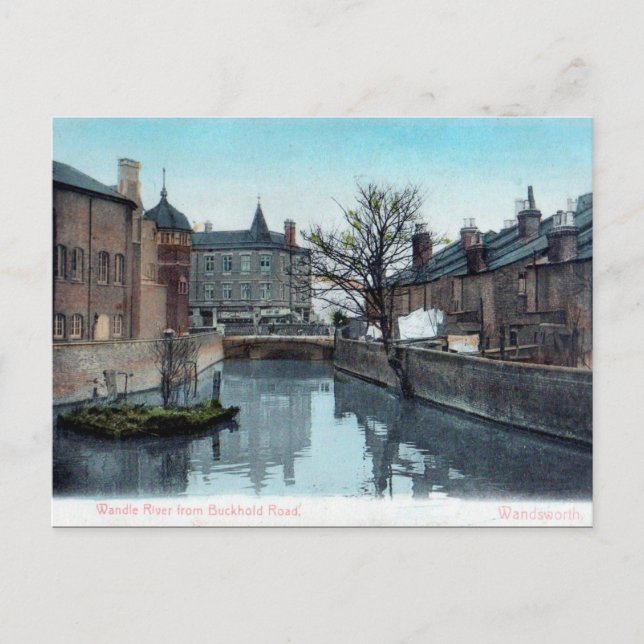 Old Postcard - River Wandle, London (Front)