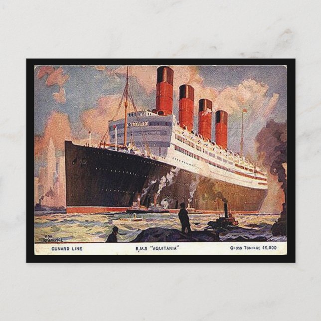 Old Postcard - RMS Aquitania (Front)