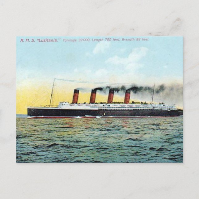 Old Postcard - RMS Lusitania (Front)