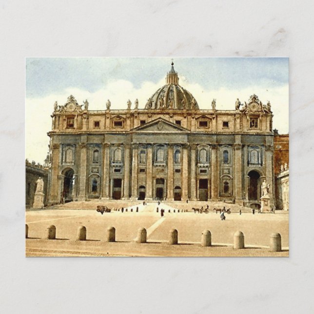 Old Postcard, Rome, St Peter's and the Vatican Postcard (Front)