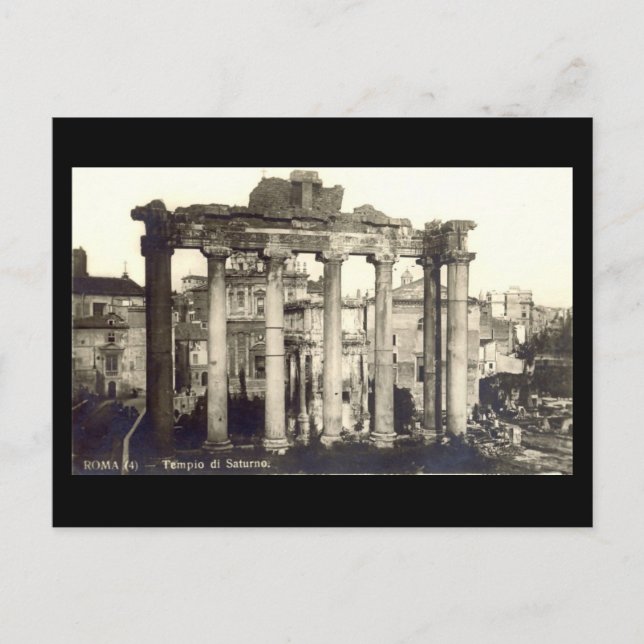 Old Postcard, Rome, Temple of Saturn Postcard (Front)