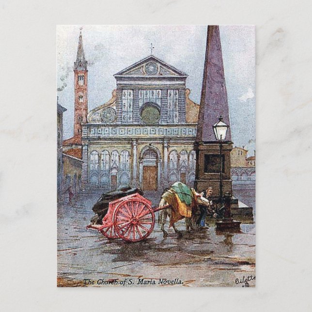 Old Postcard - S Maria Novella, Florence (Front)