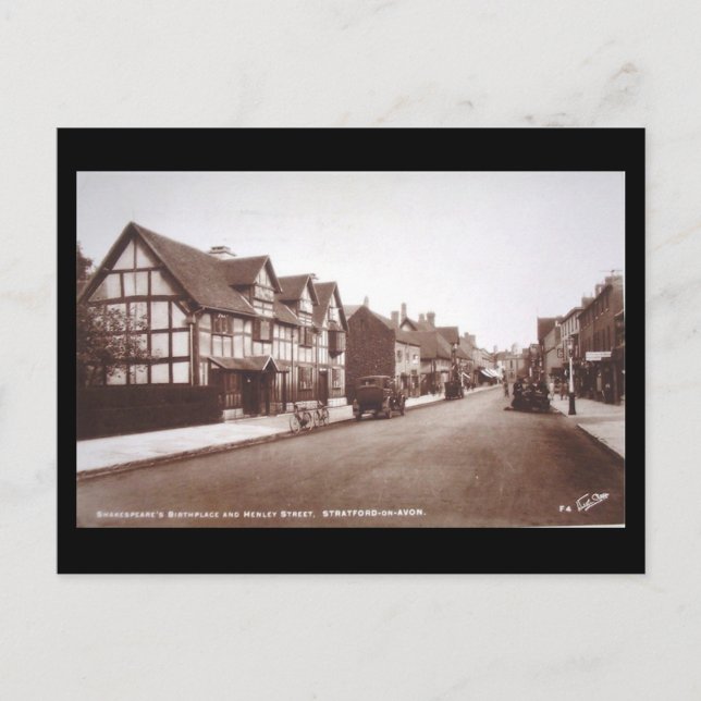 Old Postcard - Shakespeare's Birthplace in 1937 (Front)