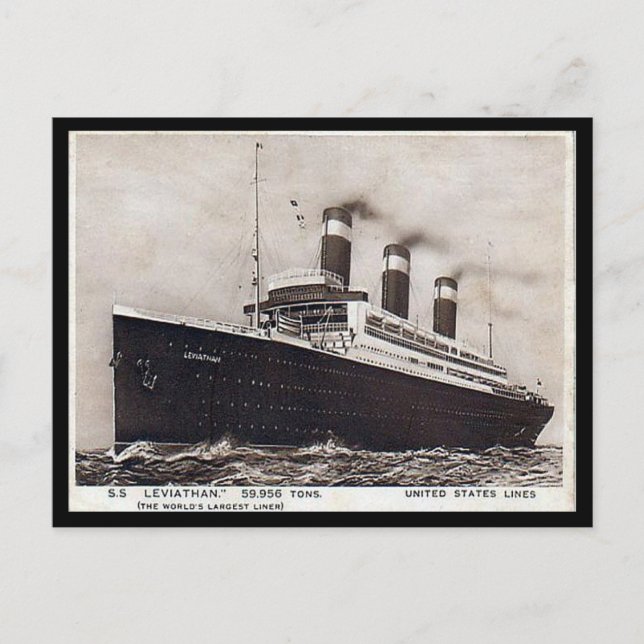 Old Postcard - SS Leviathan, United States Lines (Front)