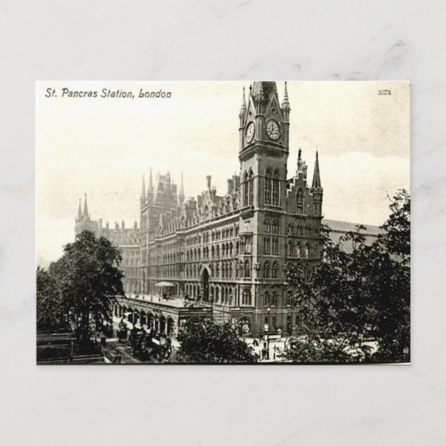 Old Postcard - St Pancras Station, London (Front)