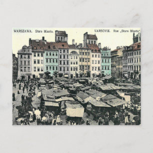 Old Postcard - Stare Miasto, Warsaw, Poland