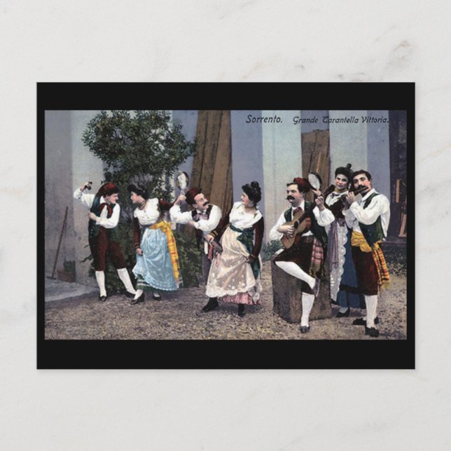 Old Postcard - Tarantella Dancers (Front)