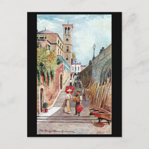Old Postcard - The Bridge Stairs, Richmond, London