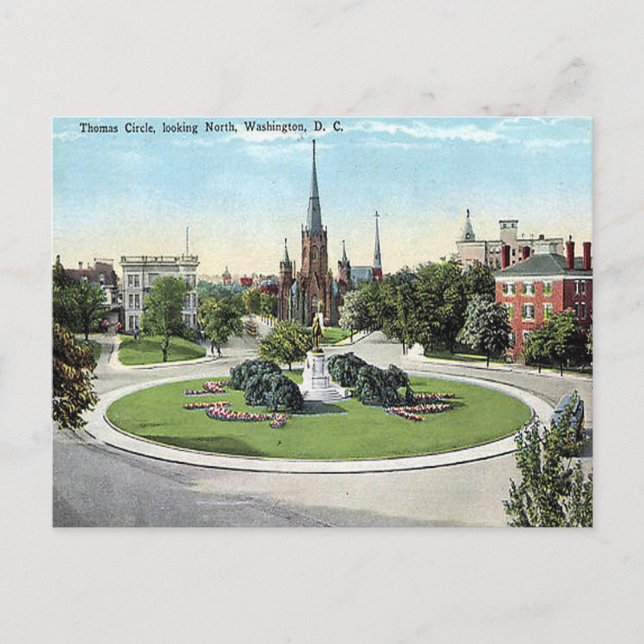 Old Postcard - Thomas Circle, Washington, DC (Front)