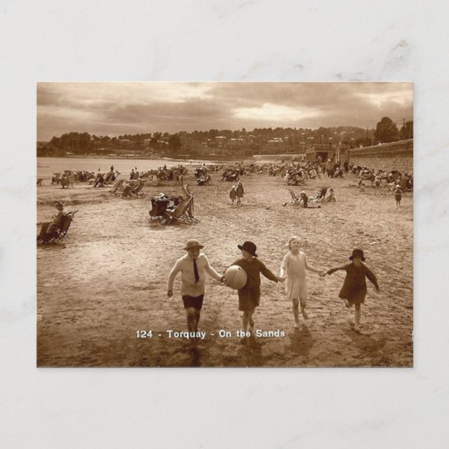 Old Postcard - Torquay Beach (Front)
