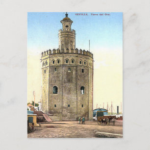 Old Postcard - Torre del Oro, Seville, Spain