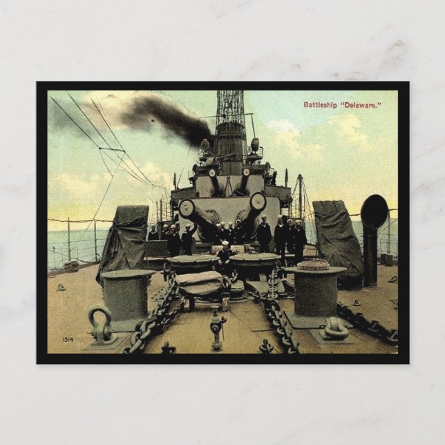 Old Postcard - US Battleship "Delaware" (Front)