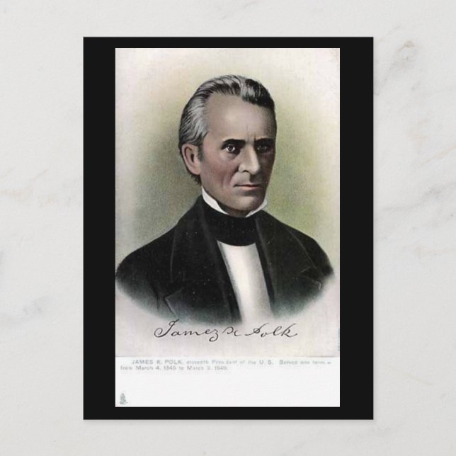 Old Postcard - US President James K Polk (Front)