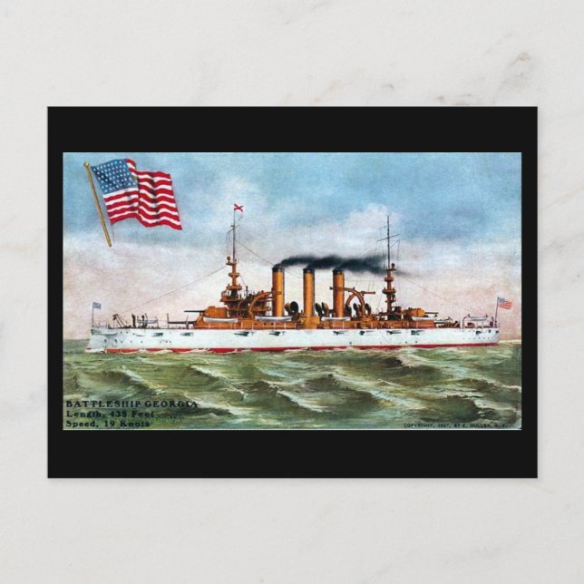 Old Postcard - USS Georgia (Front)