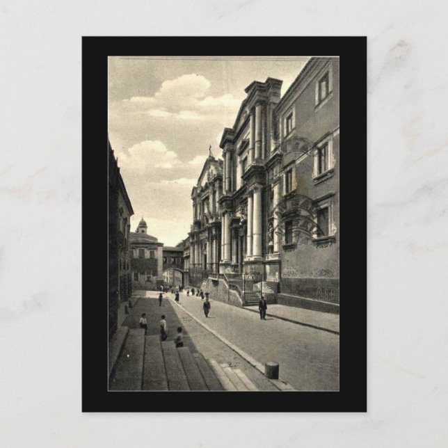 Old Postcard, Via Crociferi, Catania, Sicily Postcard (Front)