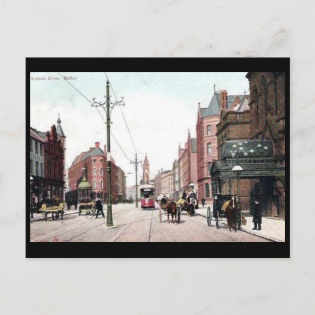 Old Postcard - Victoria St, Belfast (Front)