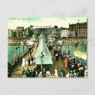 Old Postcard - West Pier, Brighton, Sussex