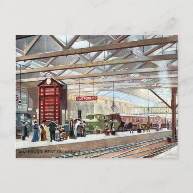 Old Postcards - Waterloo Station, London (Front)