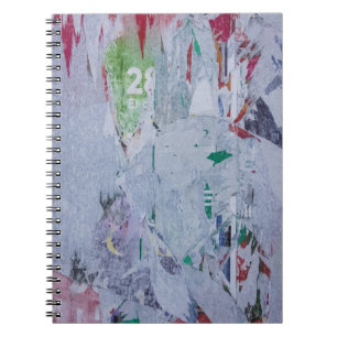 Old posters winter look white green grey red 28 notebook