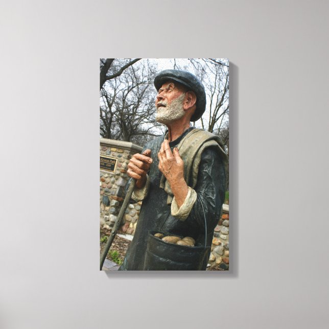 Old Potato man statue Sioux Falls SD Mckennan Park Canvas Print (Front)