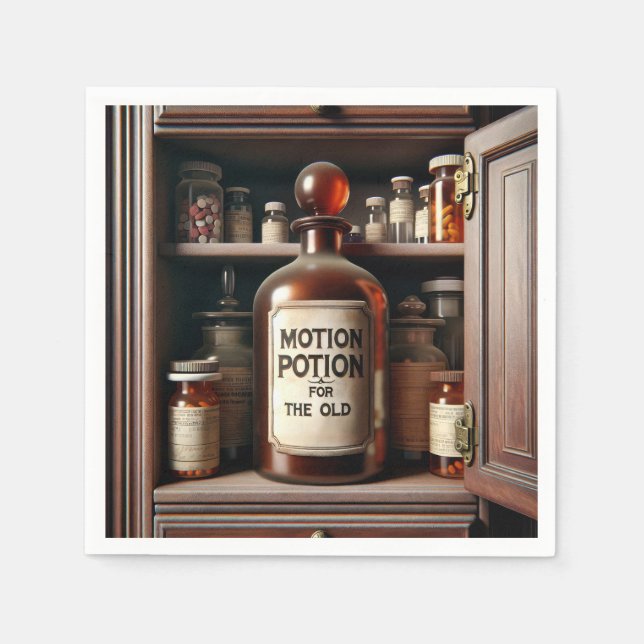 Old Potion Bottle In a Medicine Cabinet Napkin (Front)