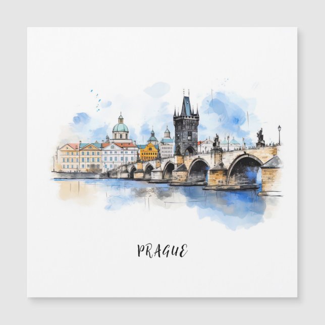 Old Prague, Charles bridge watercolor (Front)