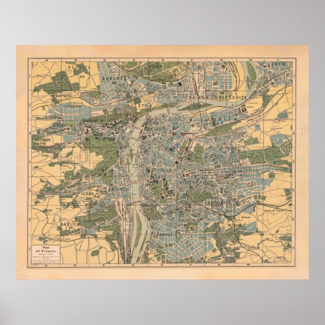 Old Prague Map (1925)  Poster (Front)